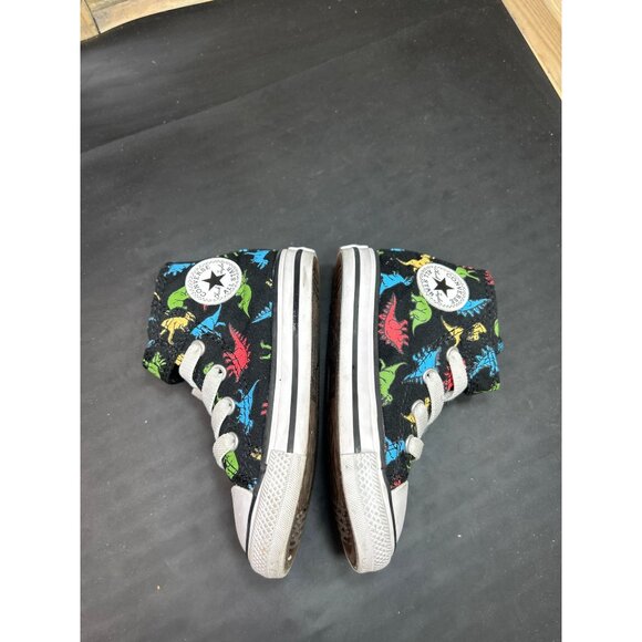 Converse All-Star Infant Size 7 High Top Shoes Dinosaur Print Hook & Loop Strap - Picture 3 of 11